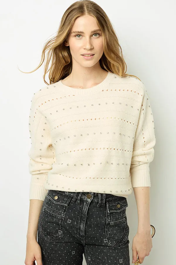 Gerard Darel JULIANE RHINESTONE WOOL SWEATER