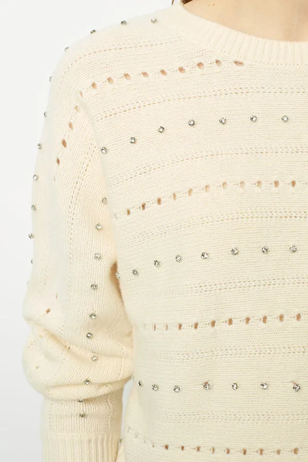 Gerard Darel JULIANE RHINESTONE WOOL SWEATER