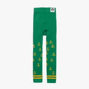 Girls Green Cotton Leggings