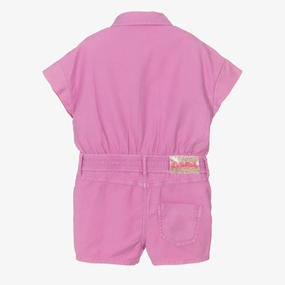 Girls Purple Cotton Twill Playsuit