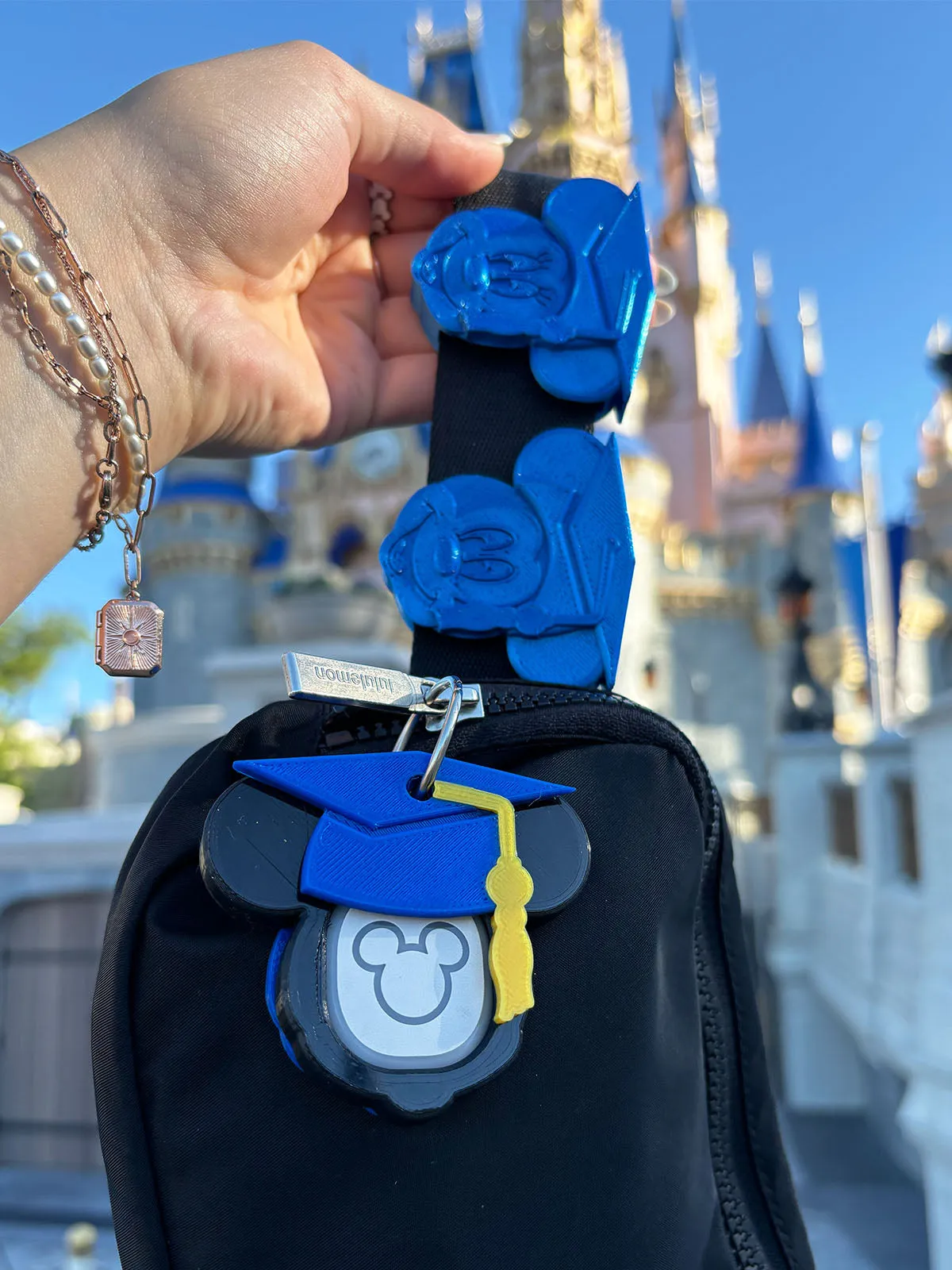 Grad Cap Mick and Minn Belt and Bag Charms