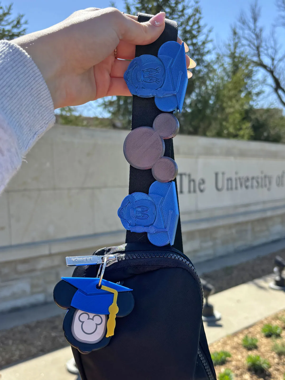 Grad Cap Mick and Minn Belt and Bag Charms