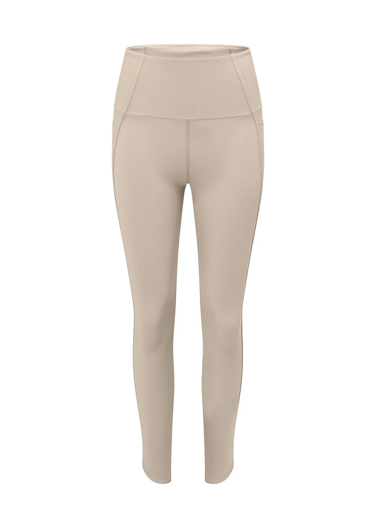 Hi-Fold Booty Ankle Biter Leggings | Beige | Tights and Leggings | Lorna Jane Australia