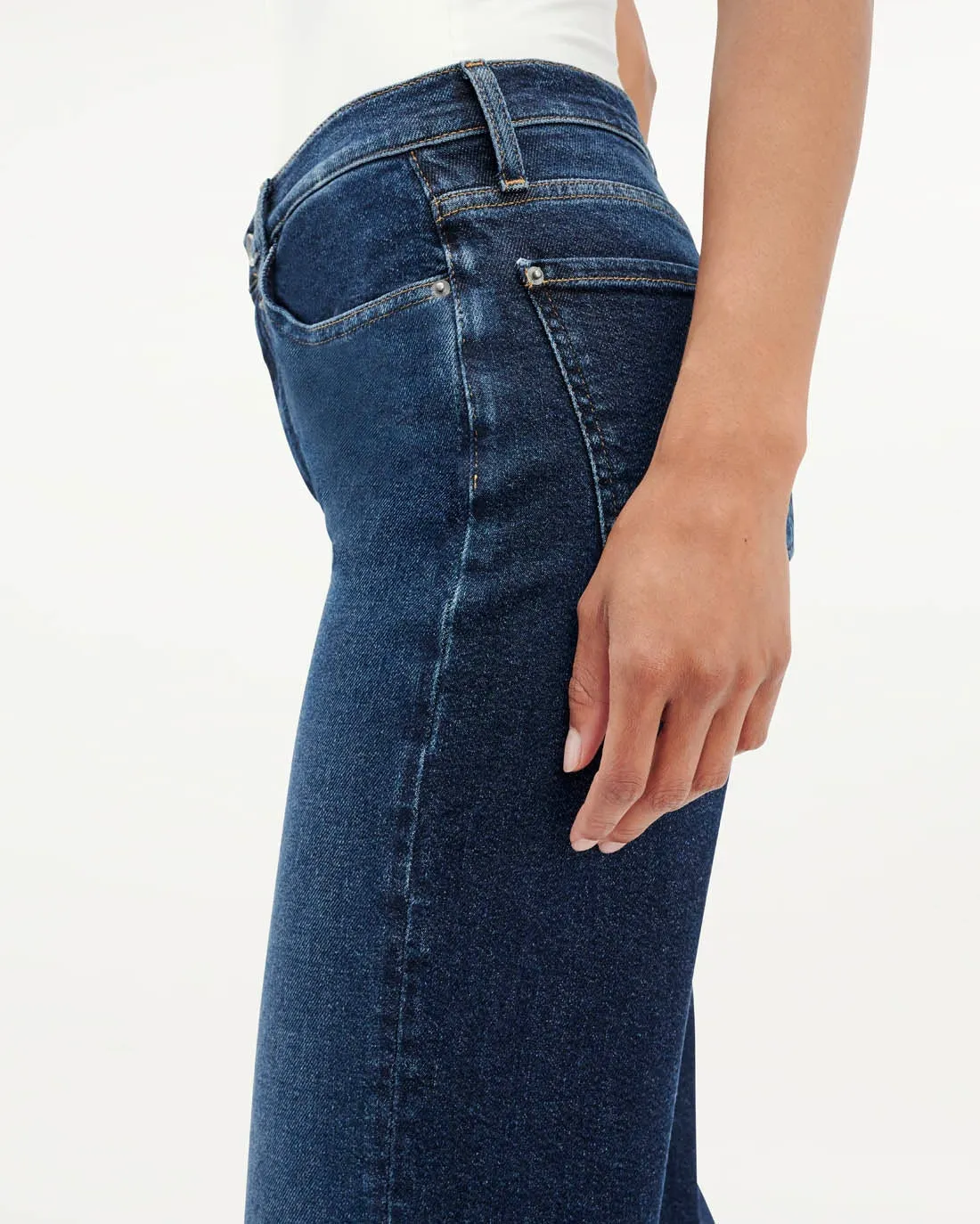 High Waist Crop Wide Leg Jeans