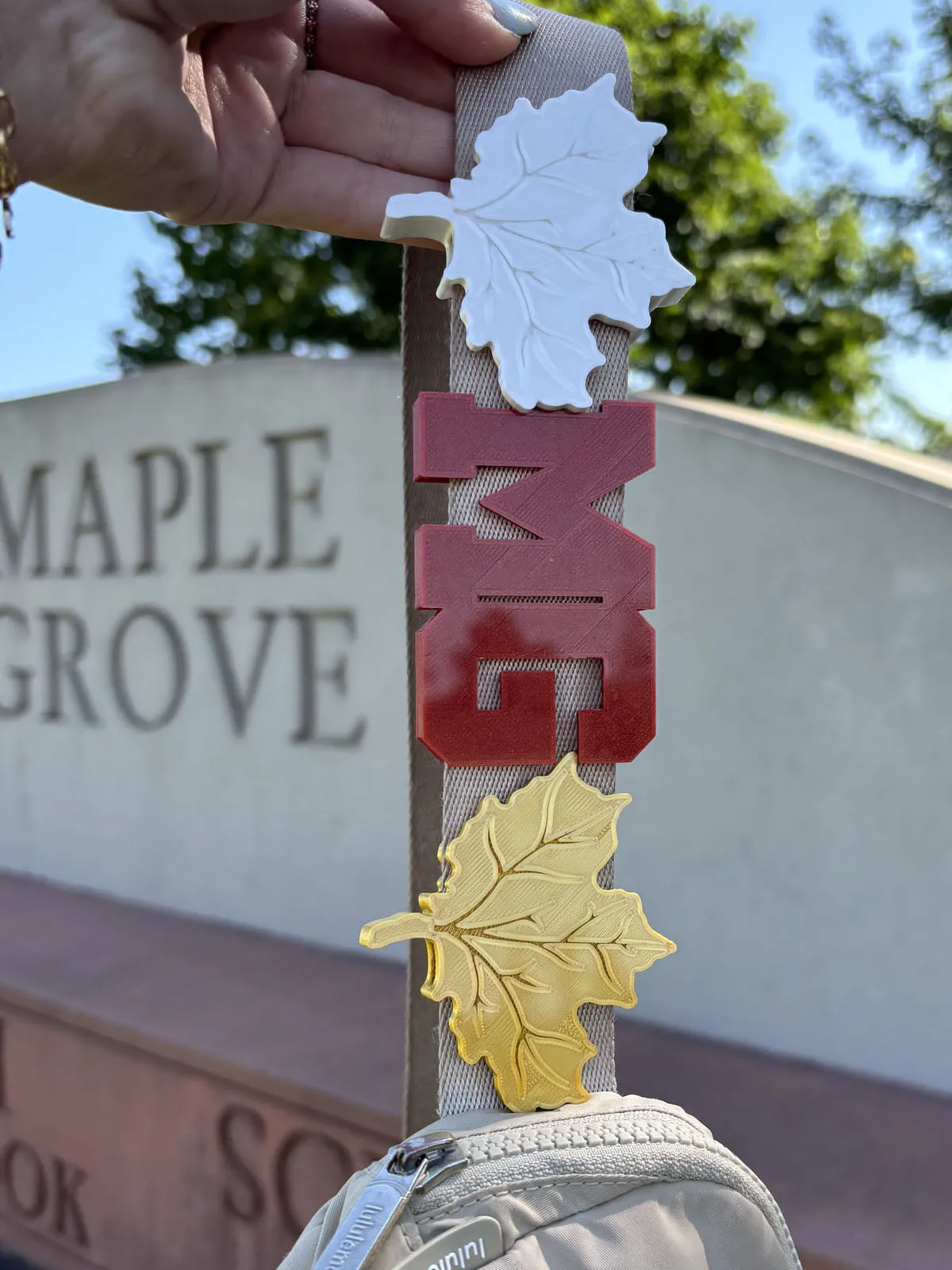 Hometown Crimson Maple Leaf Bag Charm