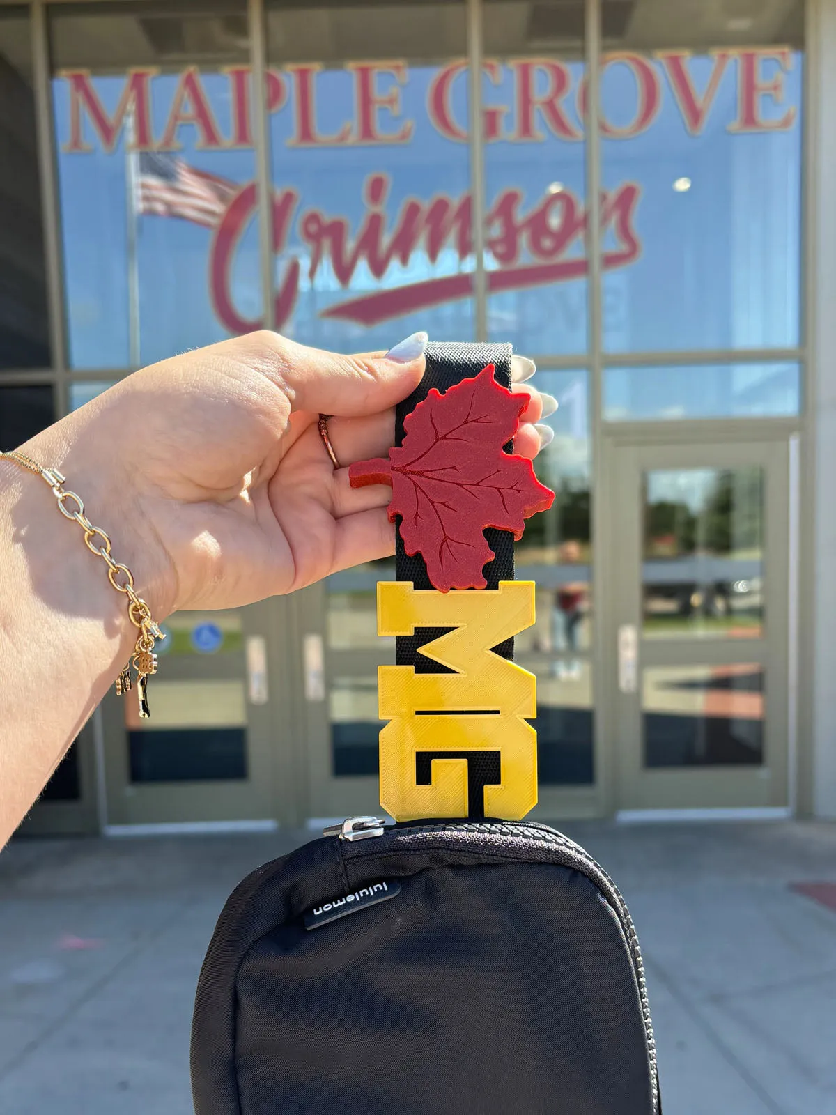 Hometown Crimson Maple Leaf Bag Charm