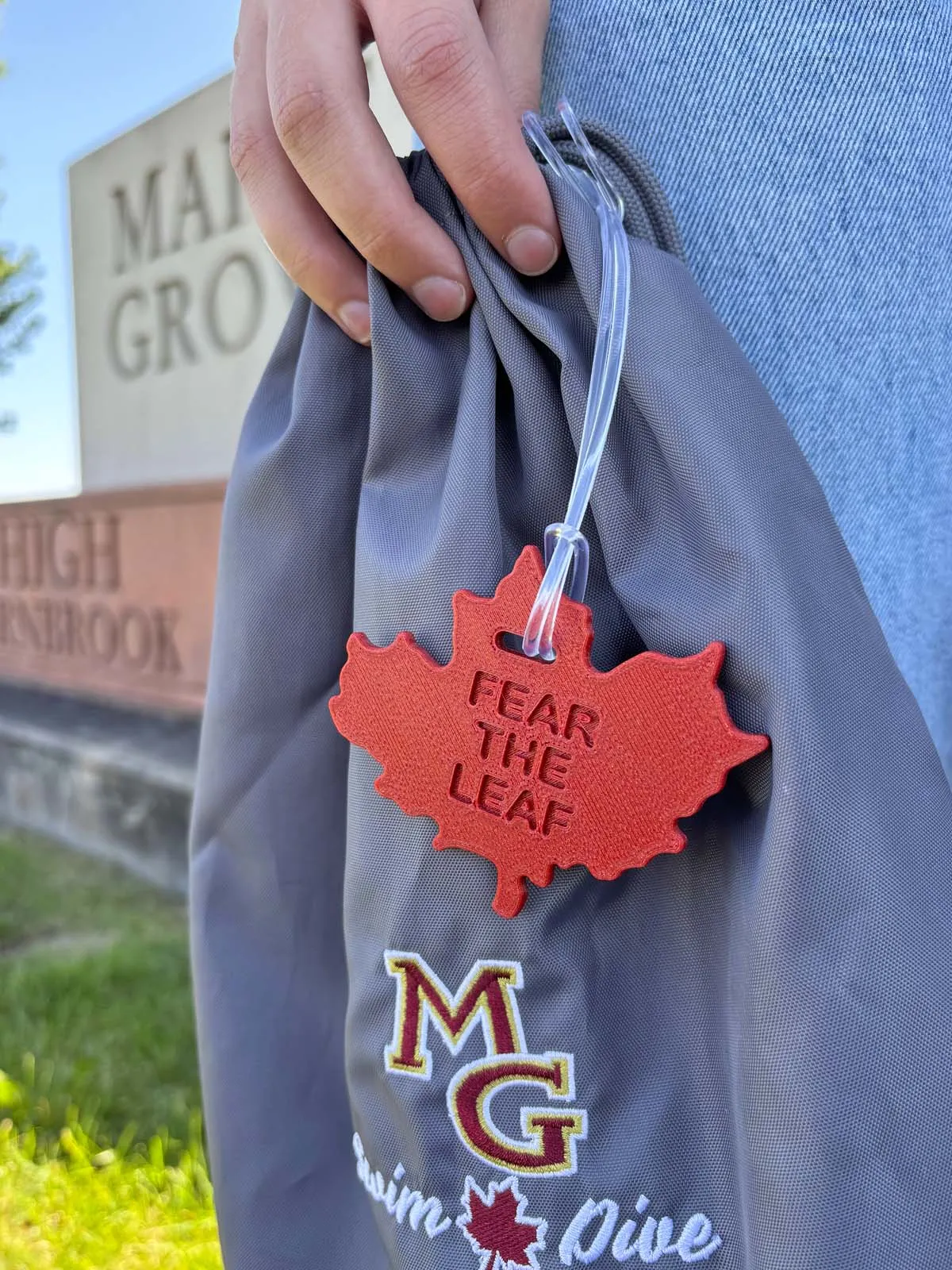 Hometown Crimson Maple Leaf Bag Tag