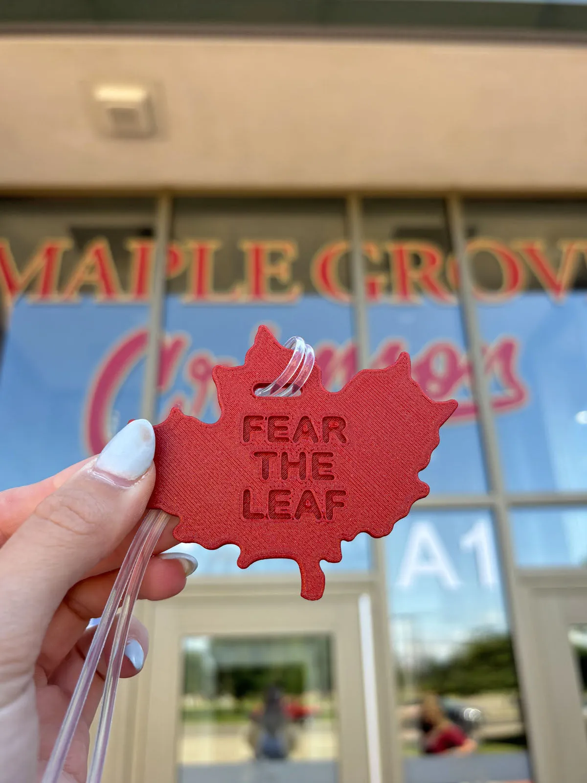 Hometown Crimson Maple Leaf Bag Tag