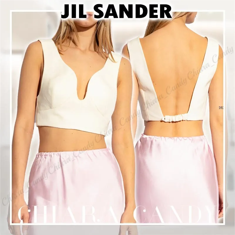 Jil Sander  |Casual Style Silk Sleeveless Plain Party Style Elegant Style