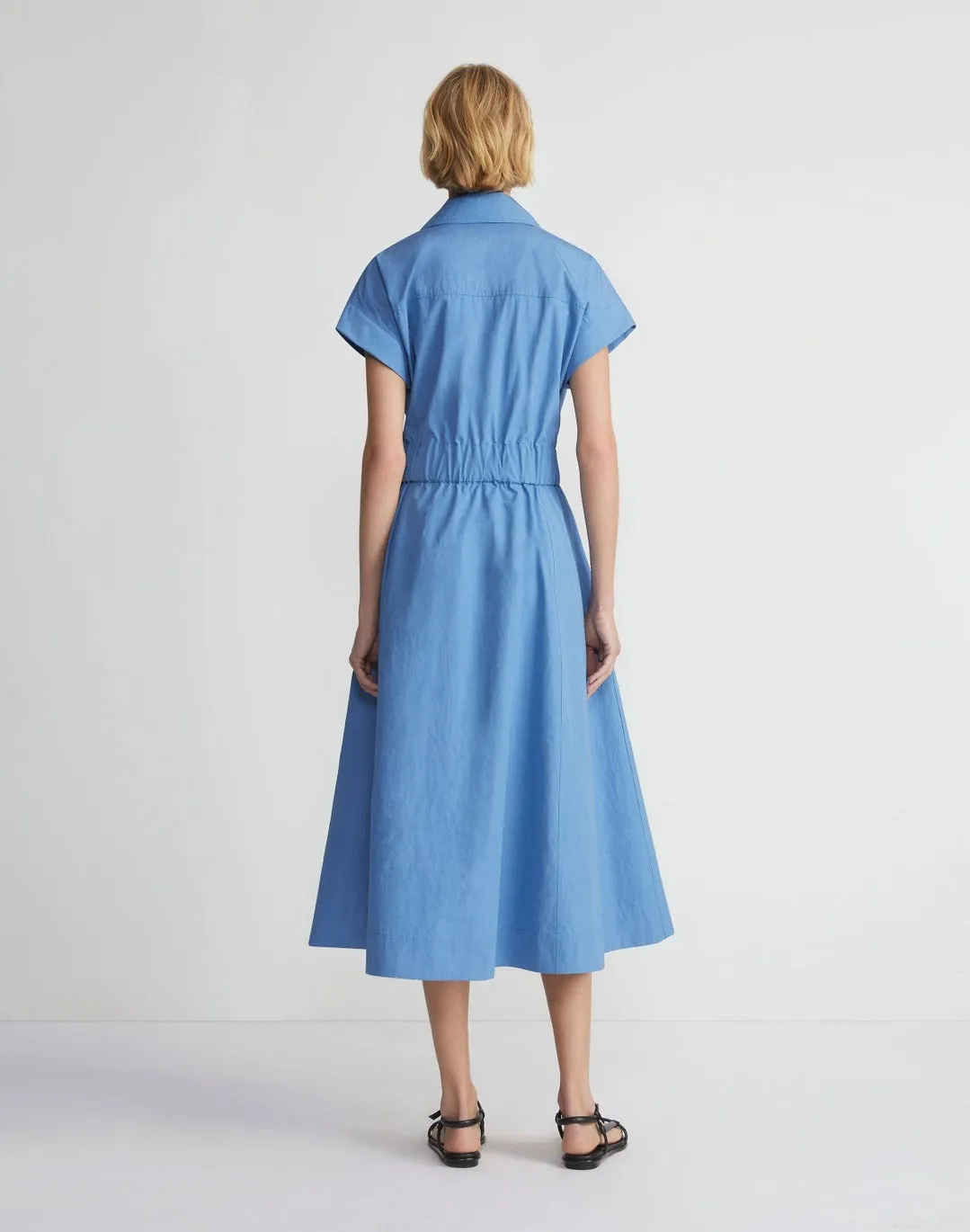 Lafayette 148 Belted Wrap Shirtdress in Delphinium