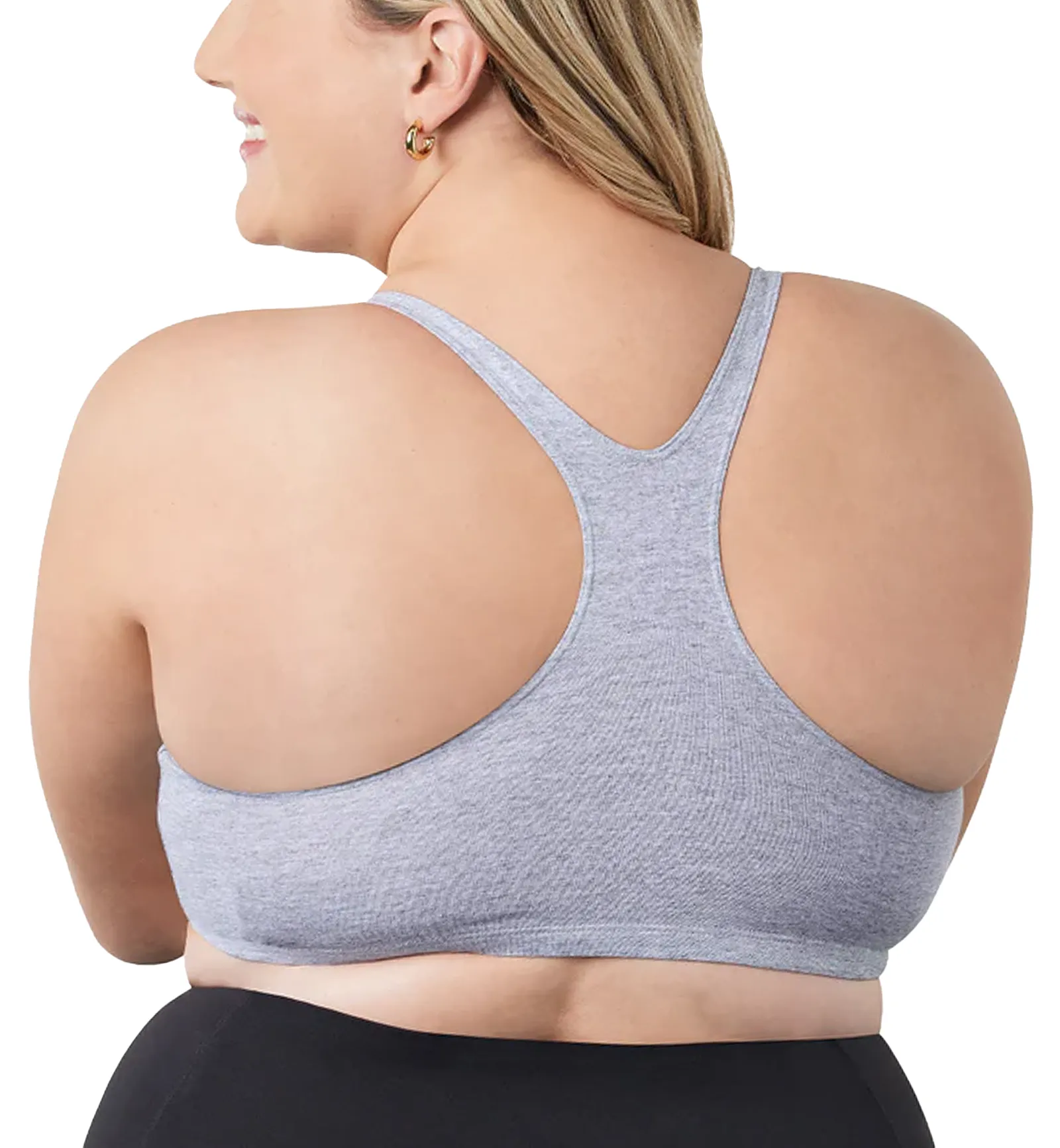 Leading Lady Serena Wirefree Racerback Sports Bra (514) - Heather Grey