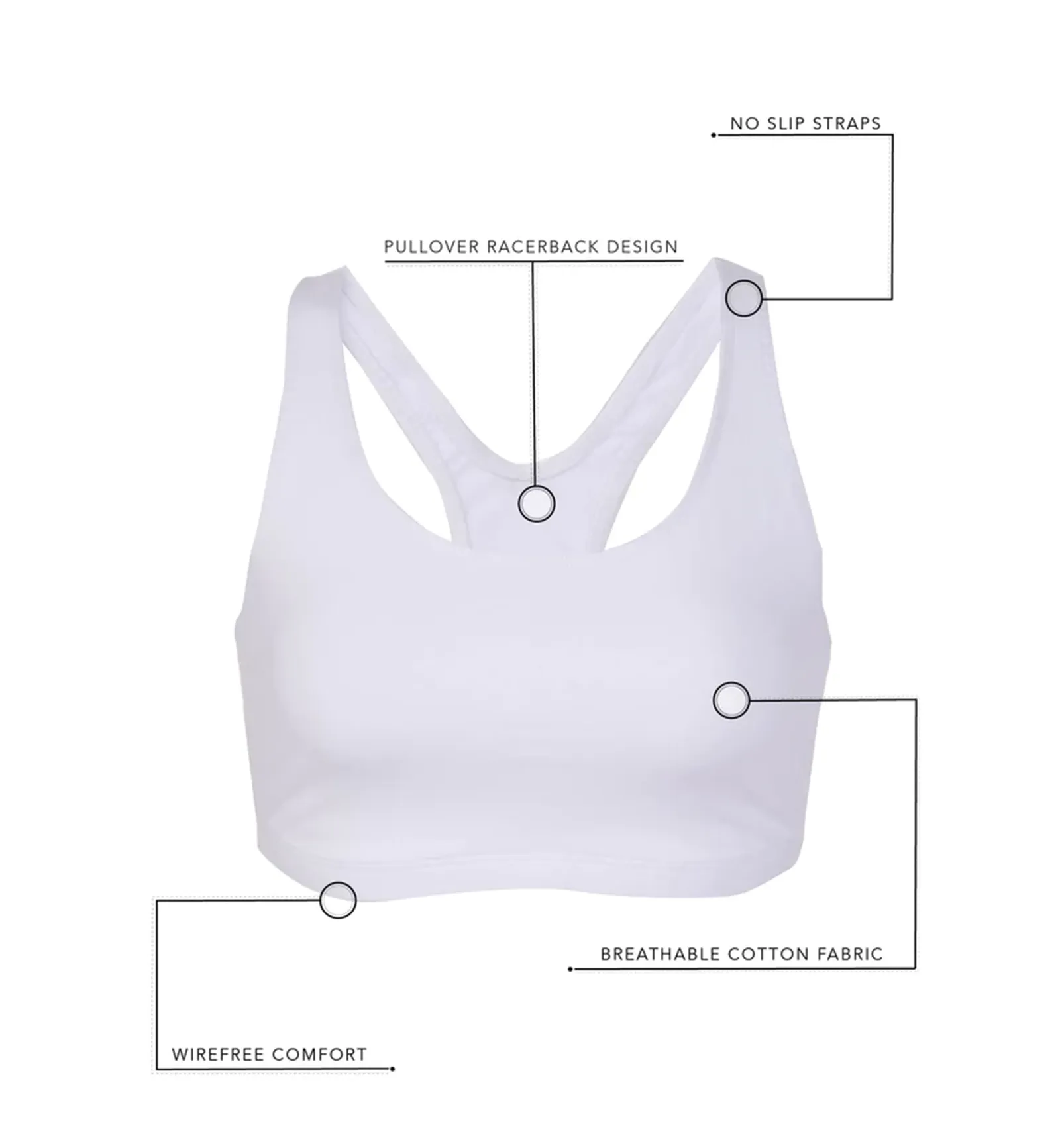 Leading Lady Serena Wirefree Racerback Sports Bra (514) - Heather Grey