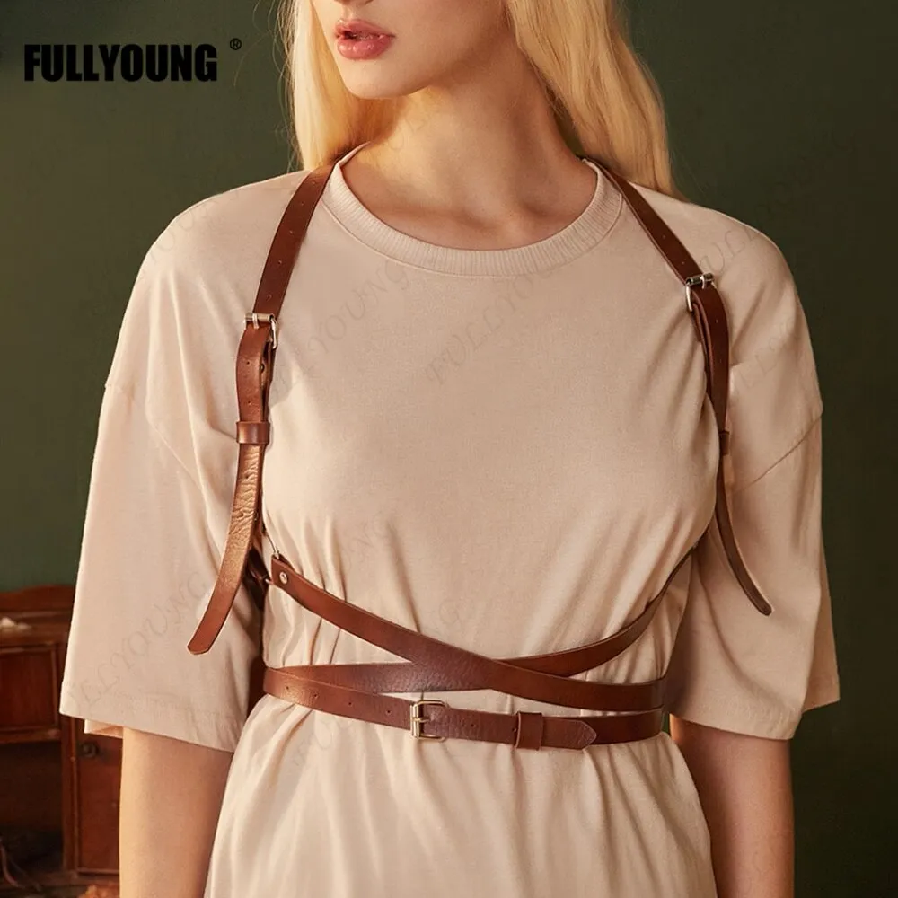 Leather Harness Wide Belt Body Belt