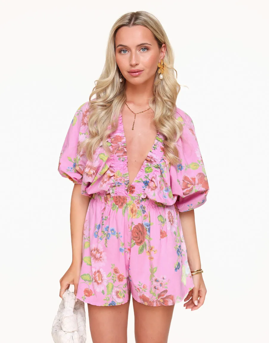 Lichtroze Bloemen - Playsuit