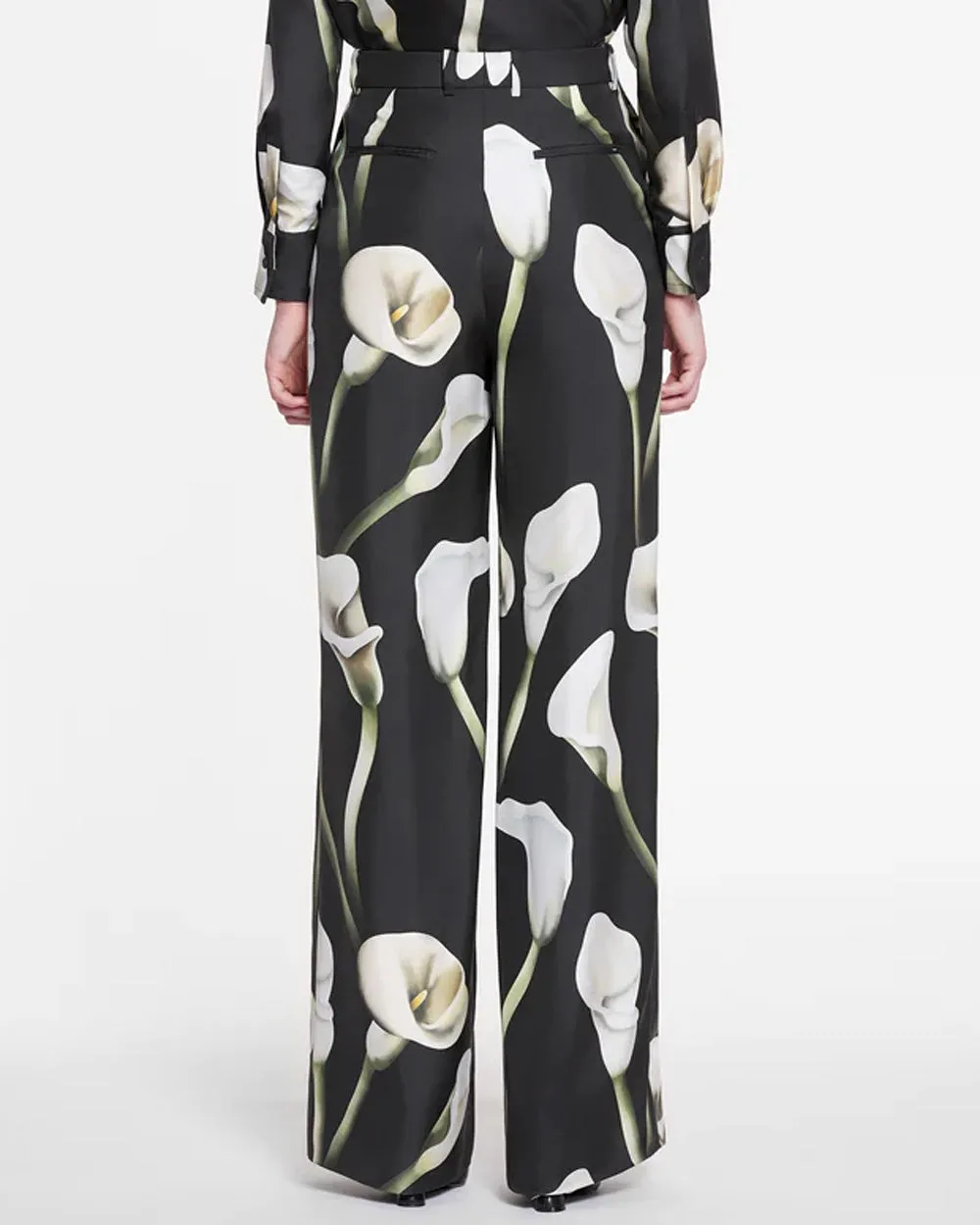 Loden Calla Lily Print Wide Leg Pant