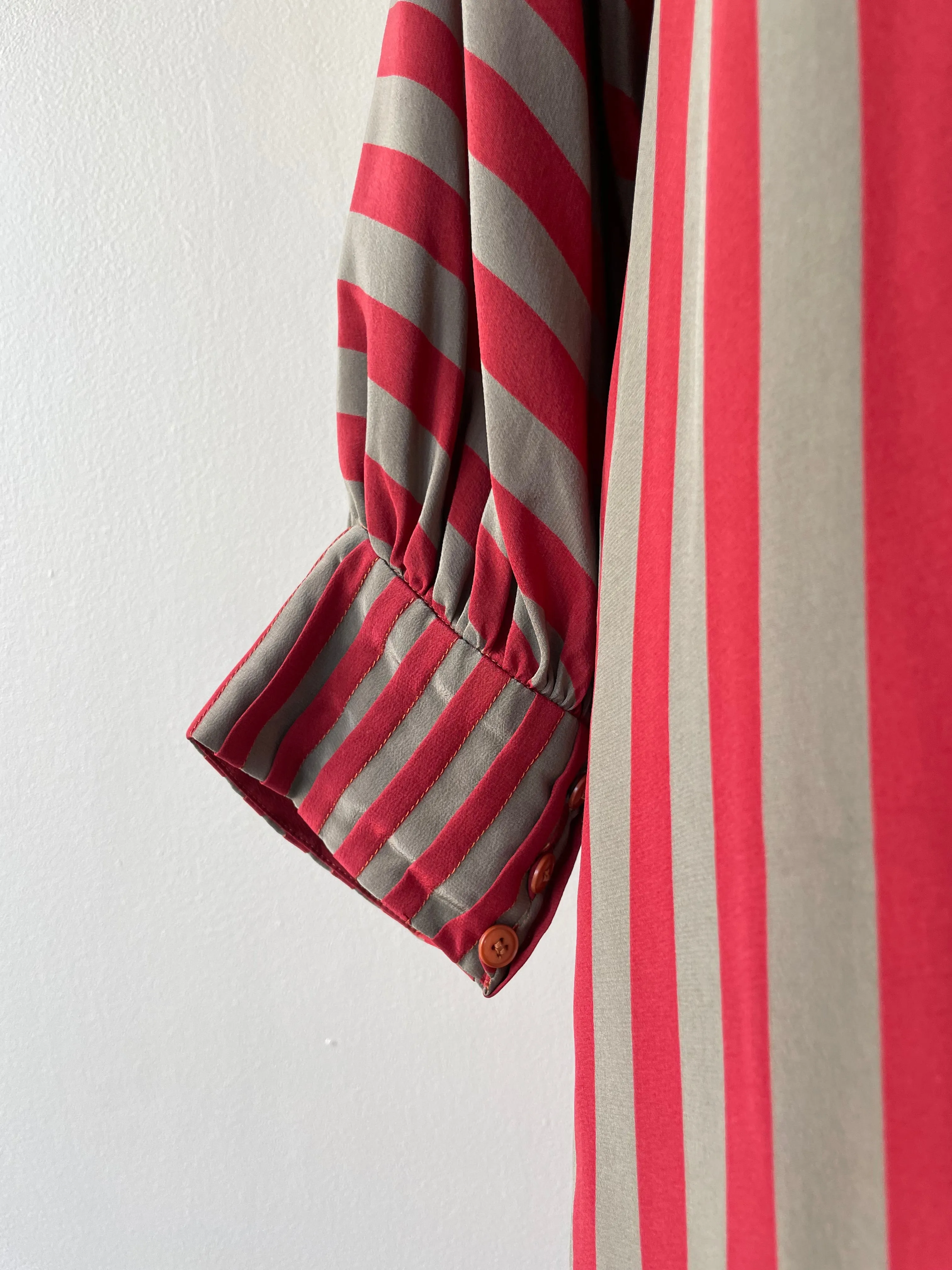 London Stripe Silk Dress | 1970s