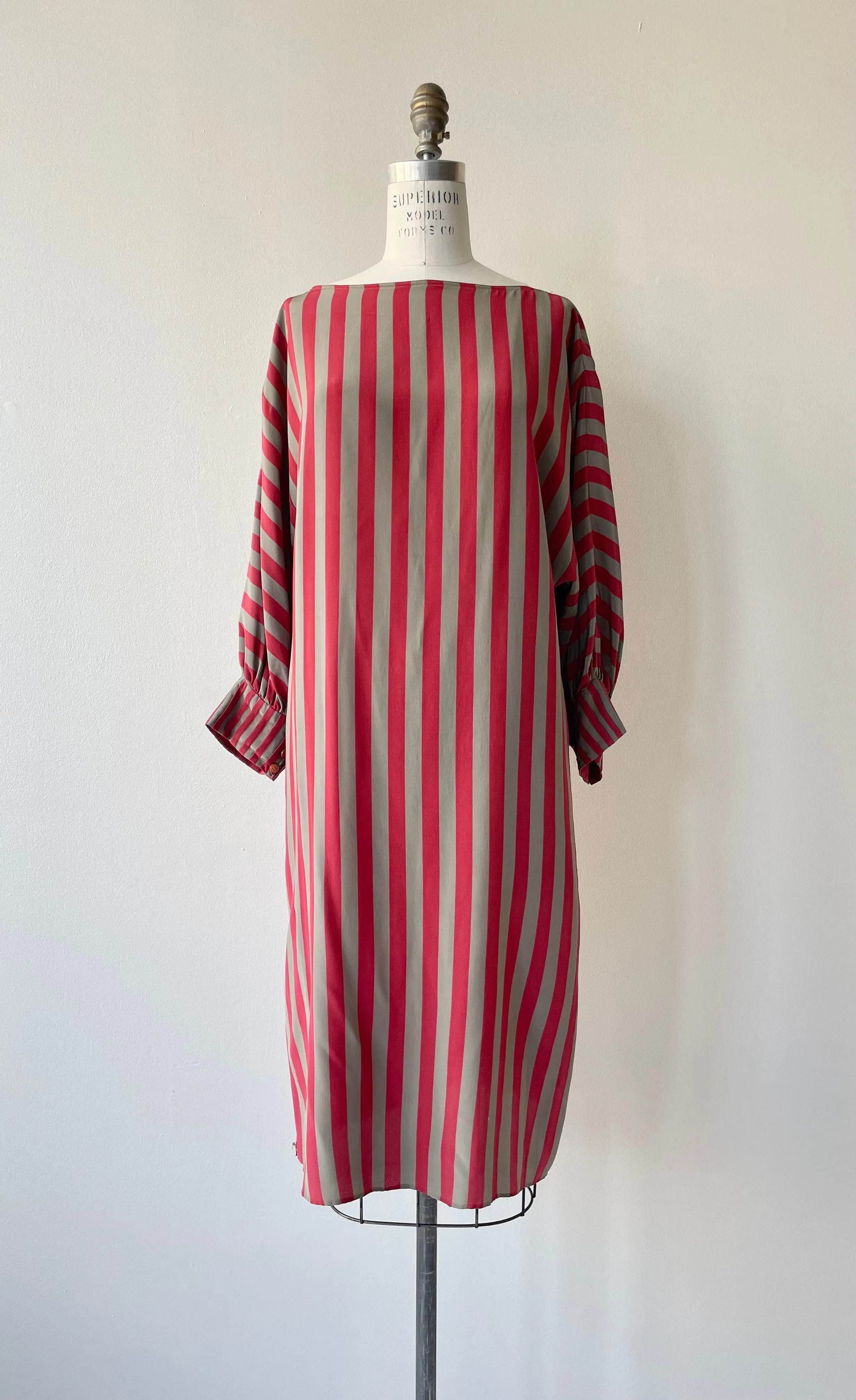 London Stripe Silk Dress | 1970s