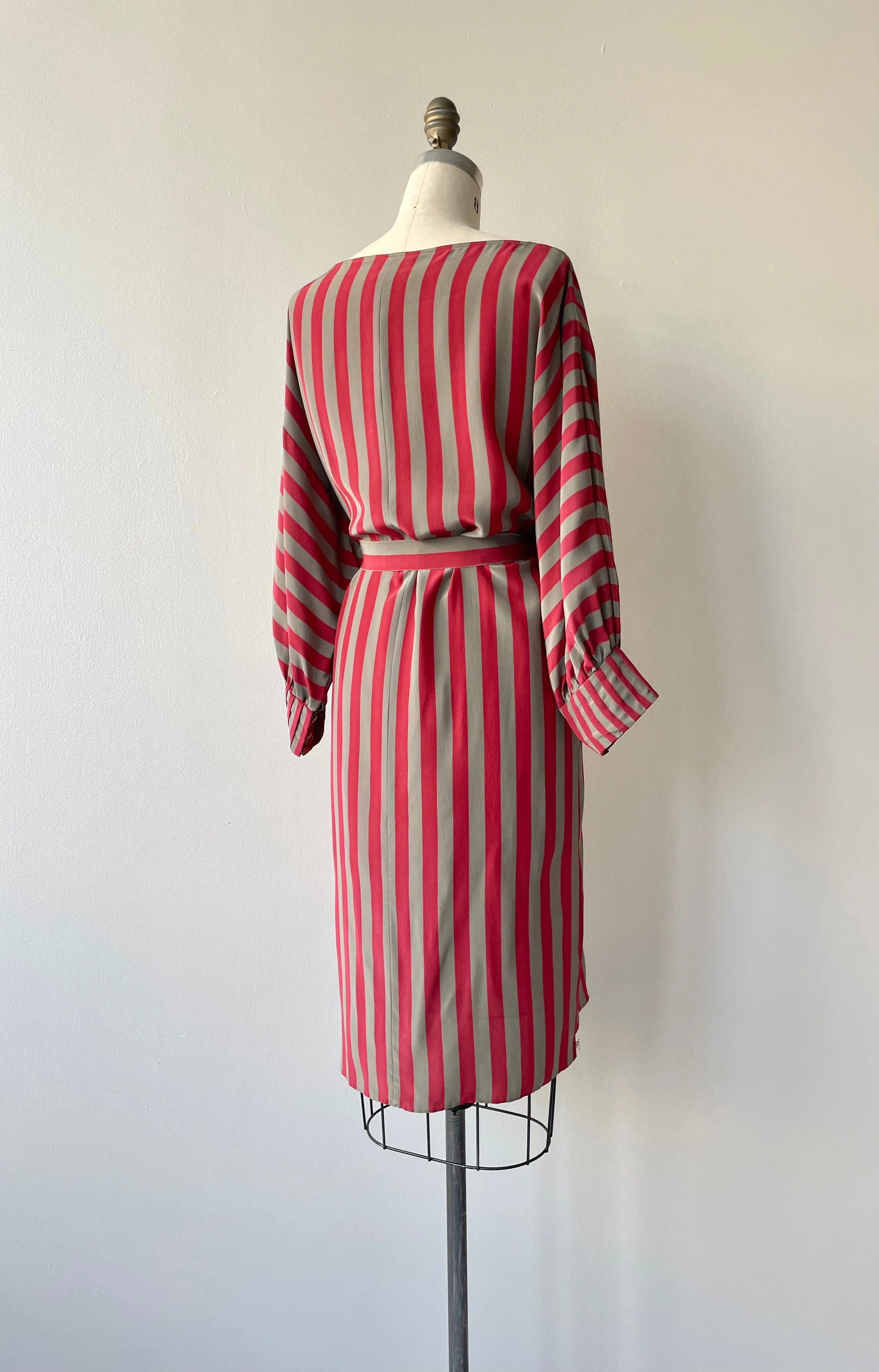 London Stripe Silk Dress | 1970s