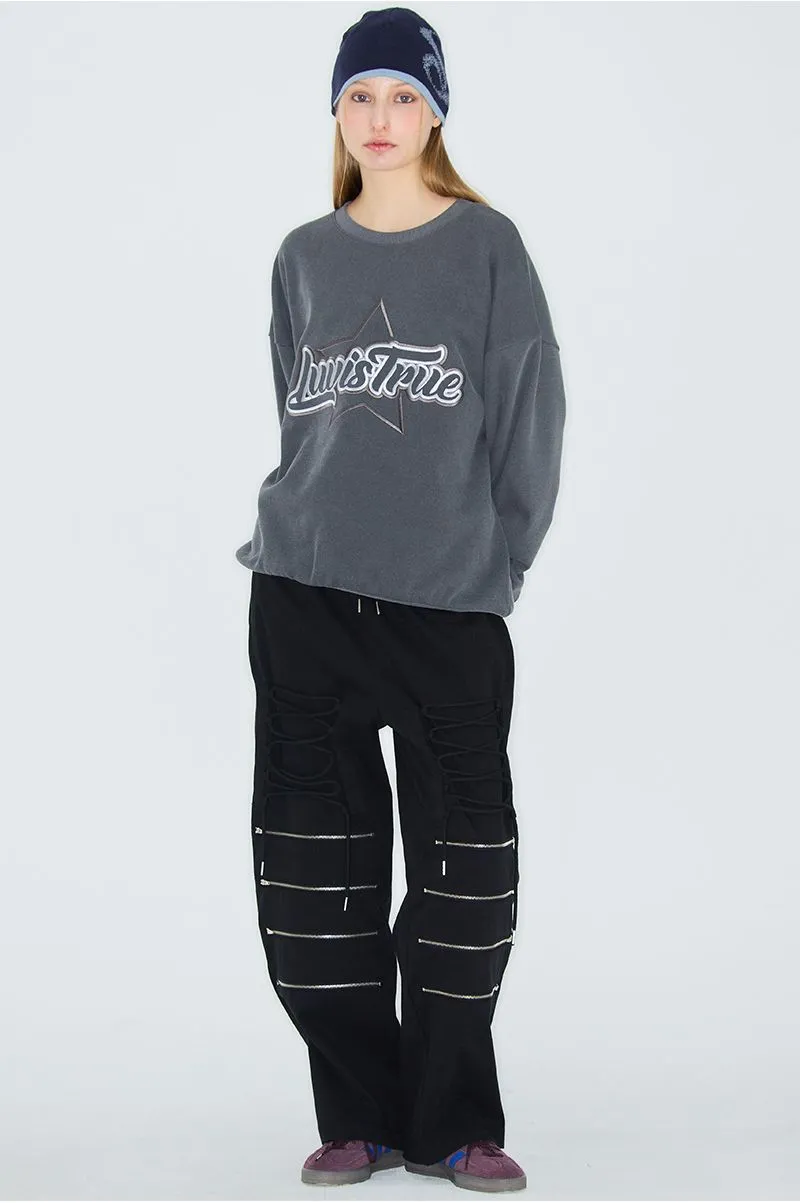 LUV IS TRUE  |Star Sweat Street Style Long Sleeves Logo