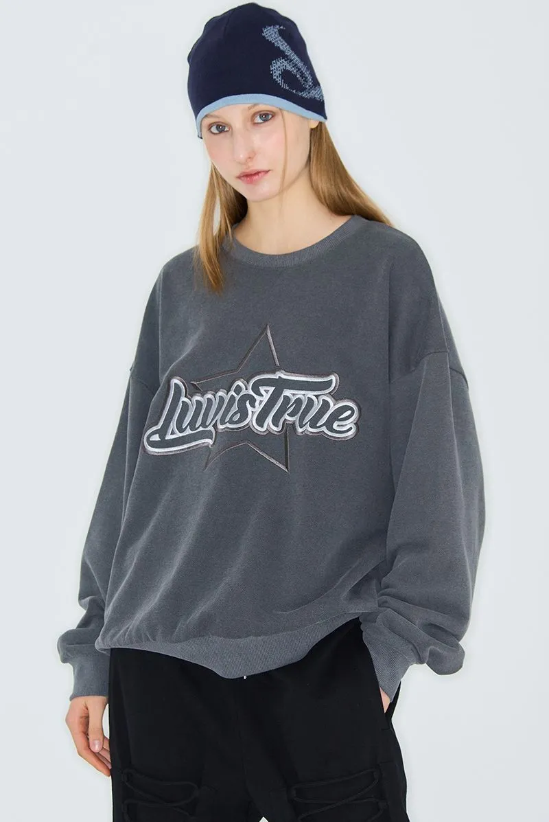 LUV IS TRUE  |Star Sweat Street Style Long Sleeves Logo