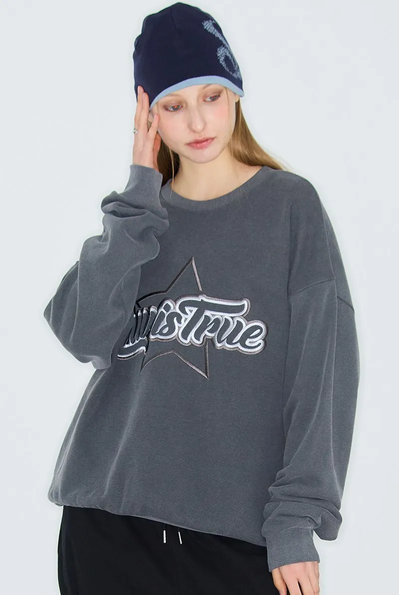 LUV IS TRUE  |Star Sweat Street Style Long Sleeves Logo