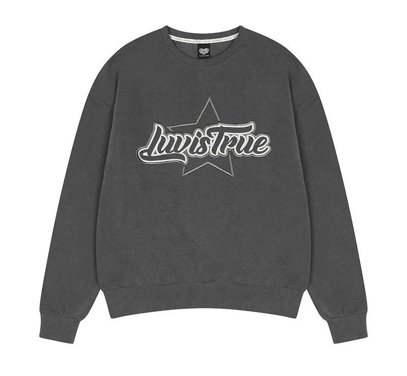 LUV IS TRUE  |Star Sweat Street Style Long Sleeves Logo