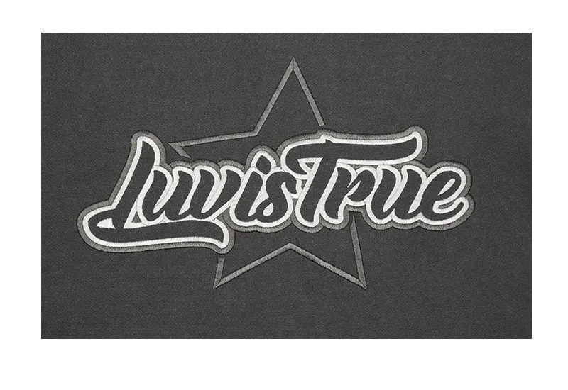 LUV IS TRUE  |Star Sweat Street Style Long Sleeves Logo