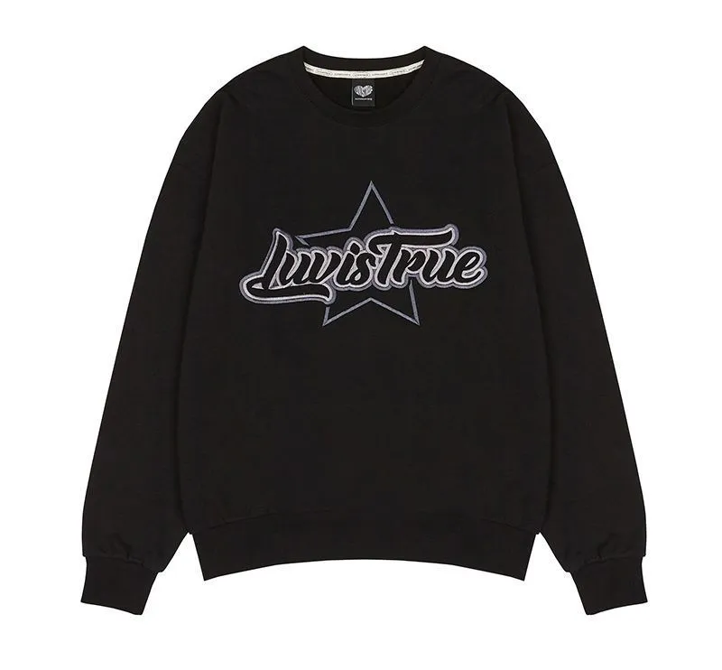 LUV IS TRUE  |Star Sweat Street Style Long Sleeves Logo