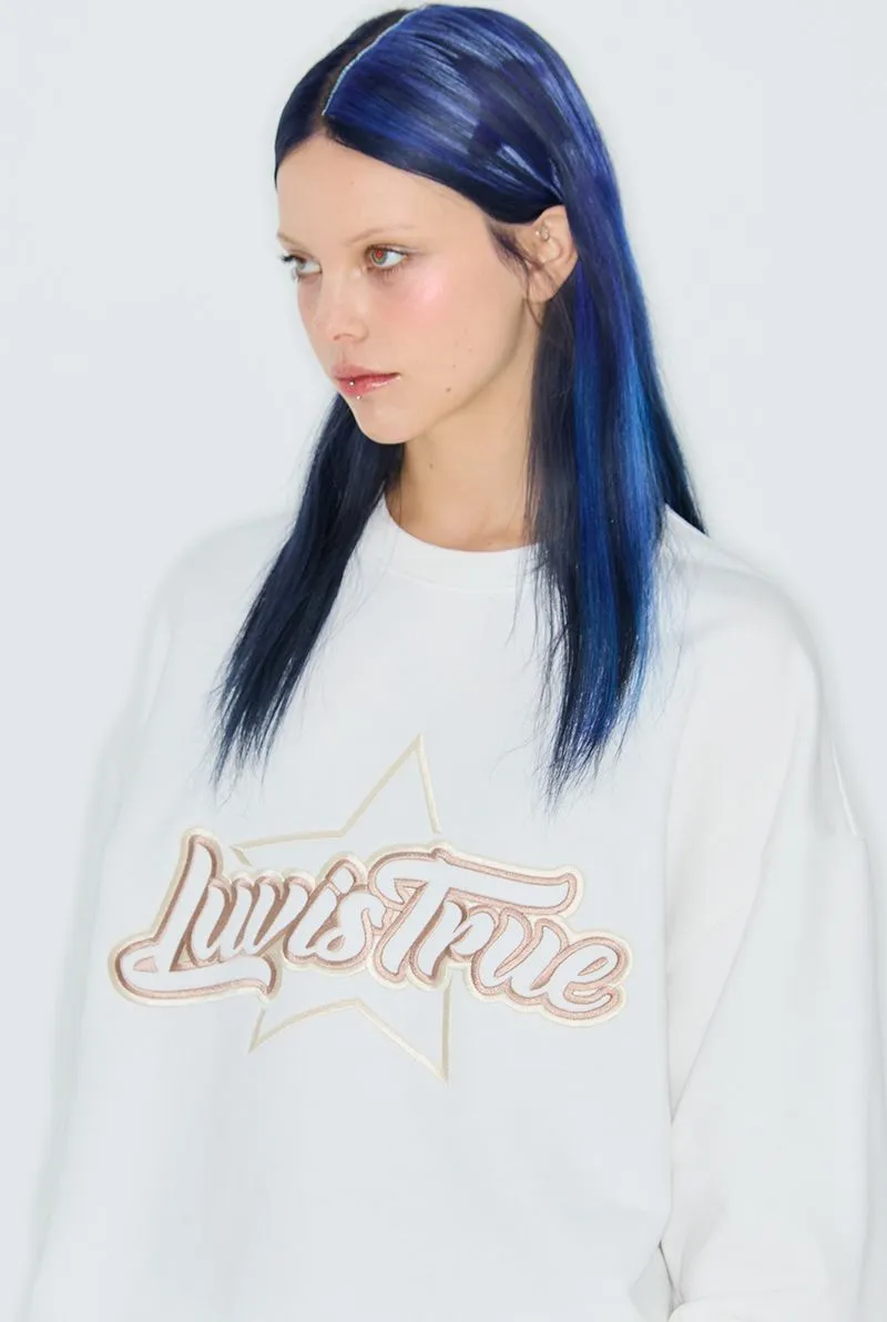 LUV IS TRUE  |Star Sweat Street Style Long Sleeves Logo