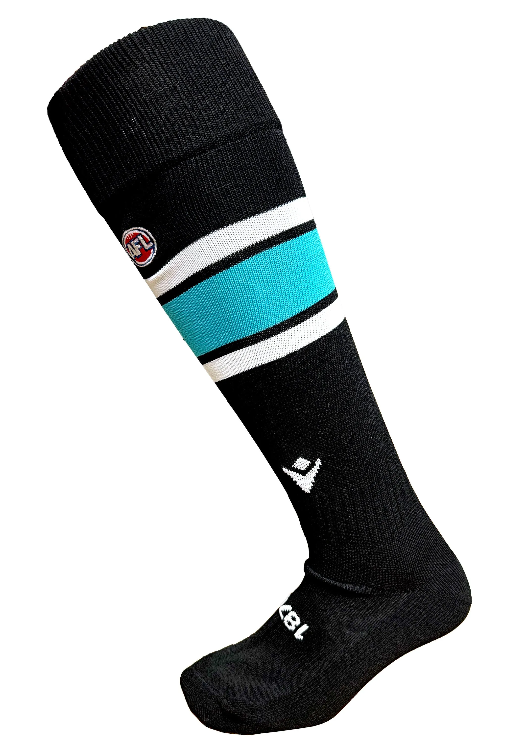 Macron Senior Port Adelaide Clash Full Length Socks Black/Teal  58542788