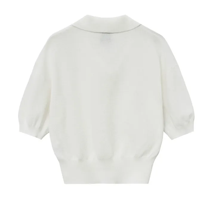 Marithe + Francois Girbaud  |Casual Style Blended Fabrics V-Neck Plain Cotton