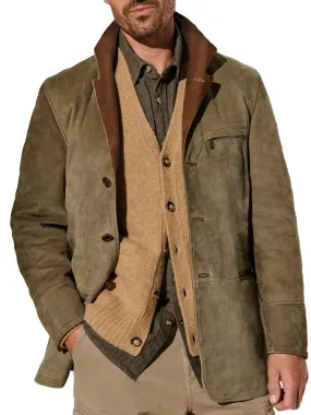 Men's Vintage Multi-Pocket Suede Lapel Jacket