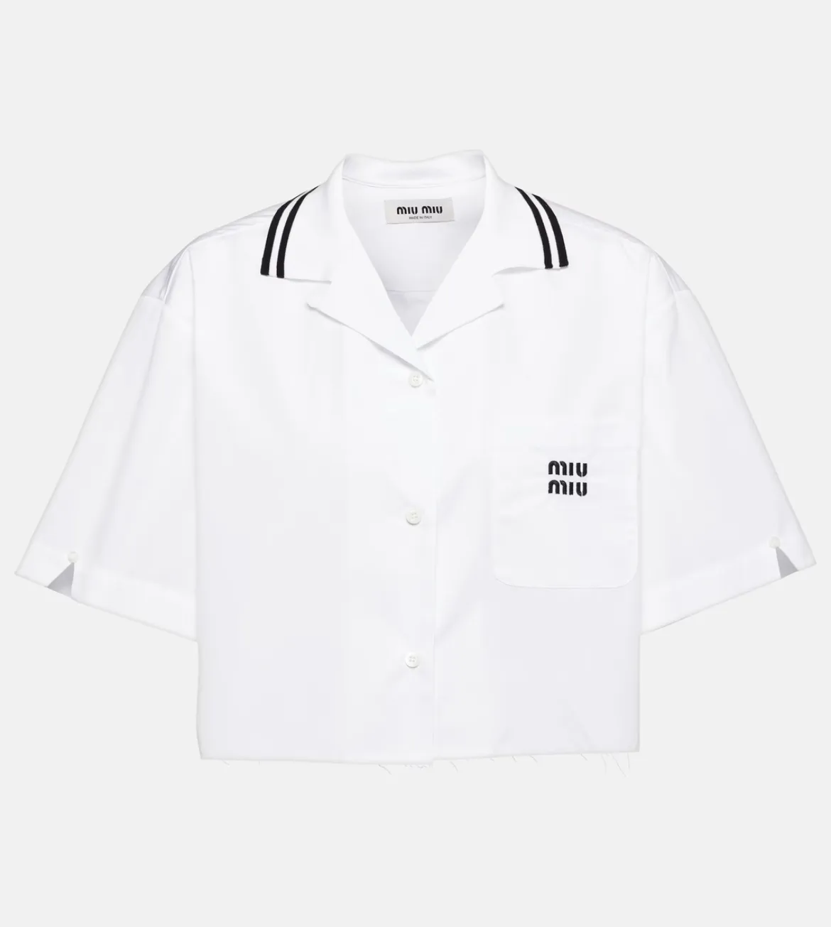 MiuMiu  |Stripes Casual Style Street Style Plain Cotton Short Sleeves