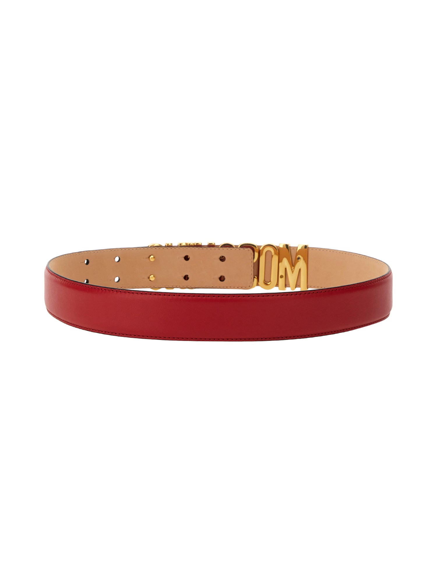 MOSCHINO    LEATHER BELT WITH LETTERING LOGO