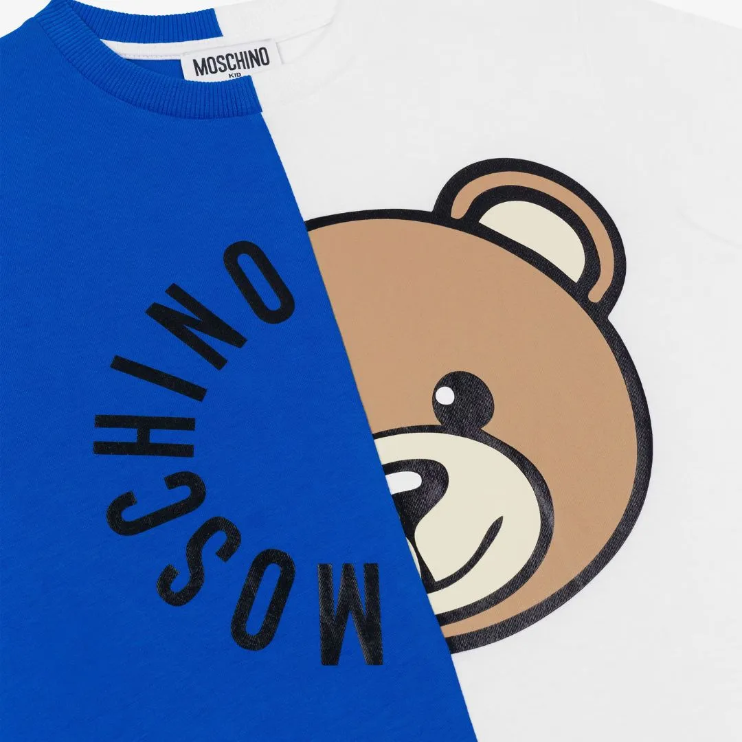 Moschino T-Shirt Teddy Blue-White