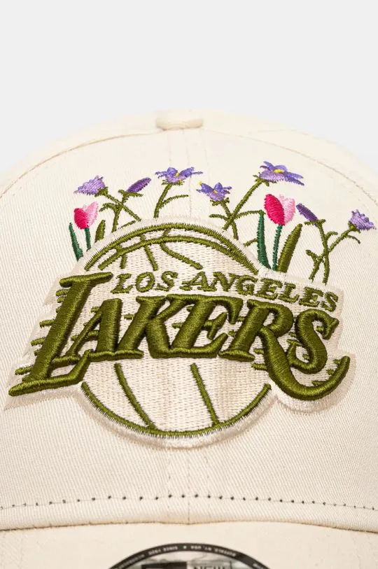 New Era cotton baseball cap FLOWER ICON 9FORTY® LOS ANGELES LAKERS beige color 60565520