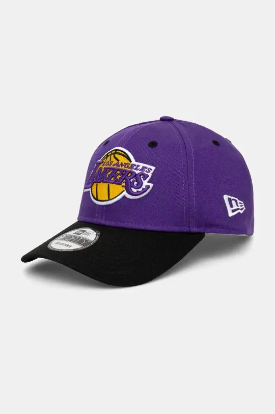 New Era cotton baseball cap NBA SIDE PATCH 9FORTY® LOS ANGELES LAKERS violet color with an application 60565136