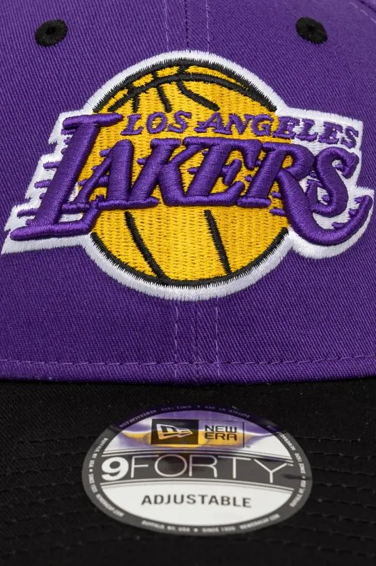 New Era cotton baseball cap NBA SIDE PATCH 9FORTY® LOS ANGELES LAKERS violet color with an application 60565136