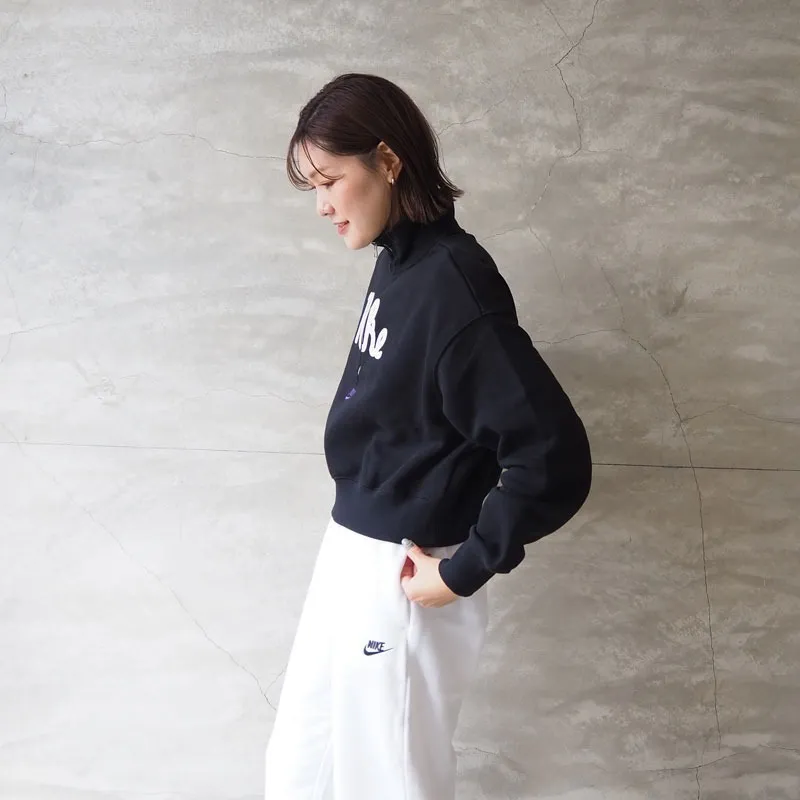 Nike  |Street Style Long Sleeves Plain Cotton High-Neck Oversized