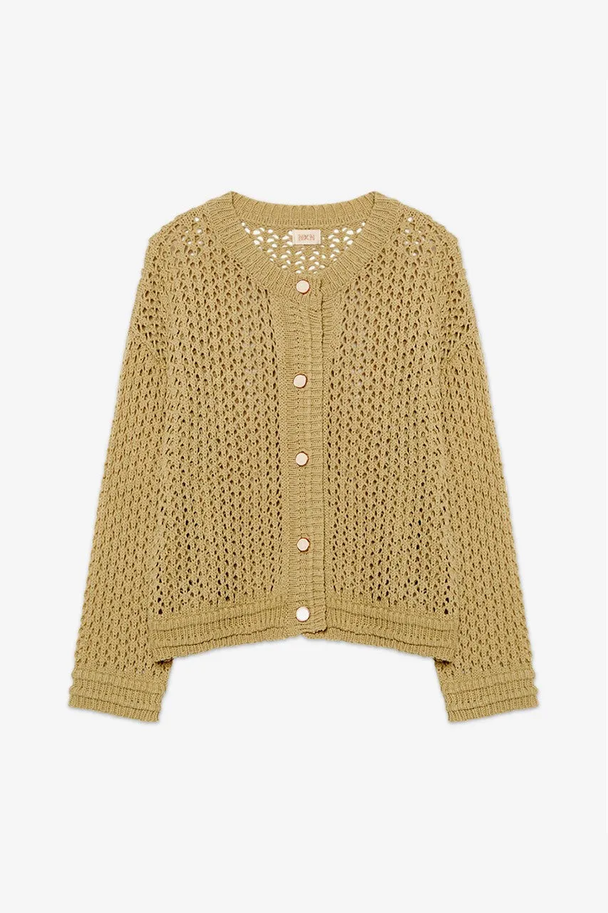 NKN Buttoned Knit Cardigan | Lime