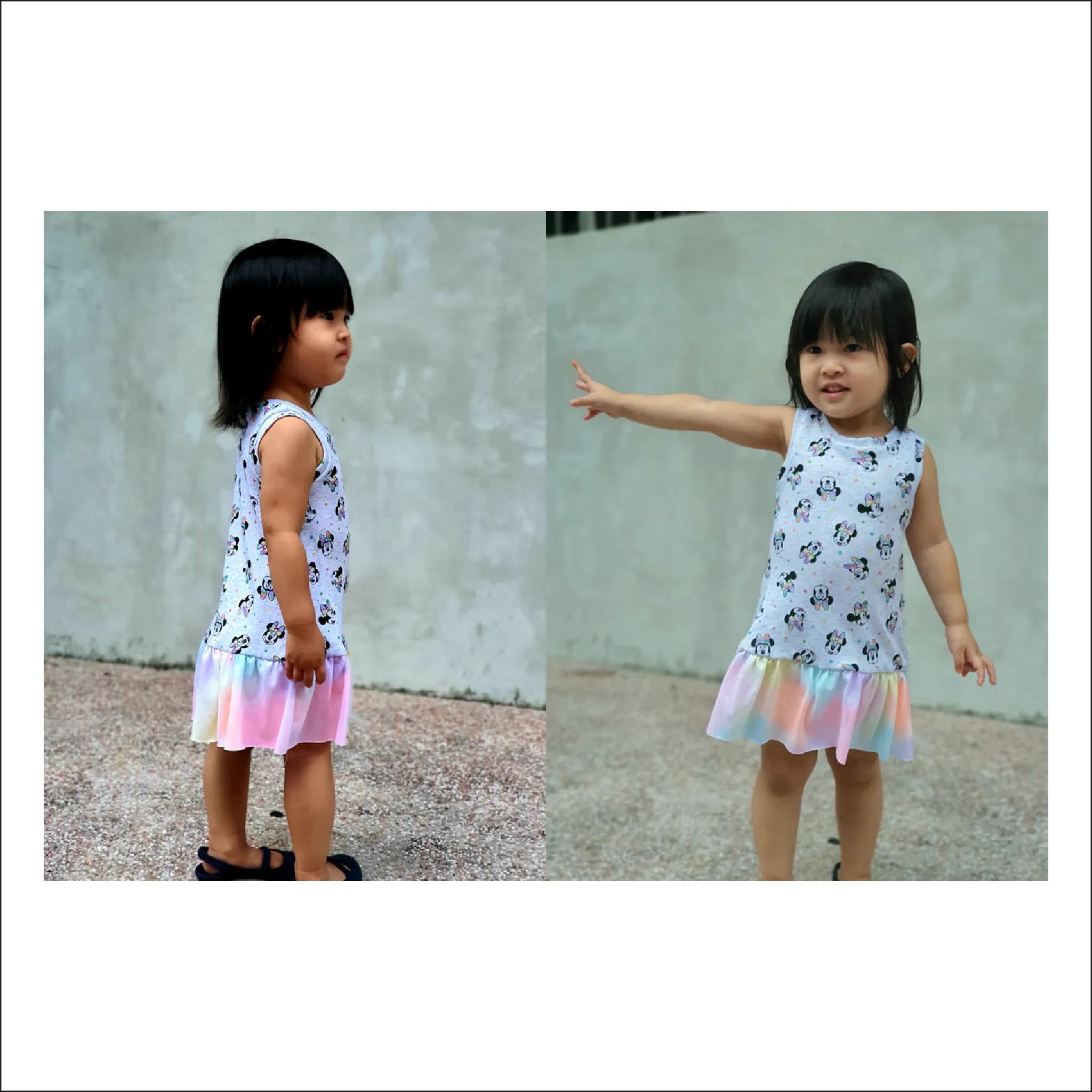 Olalla Drop Waist Summer Dress | Baby to Big Kid Sizes 3M - 14 | Beginner Level Sewing Pattern