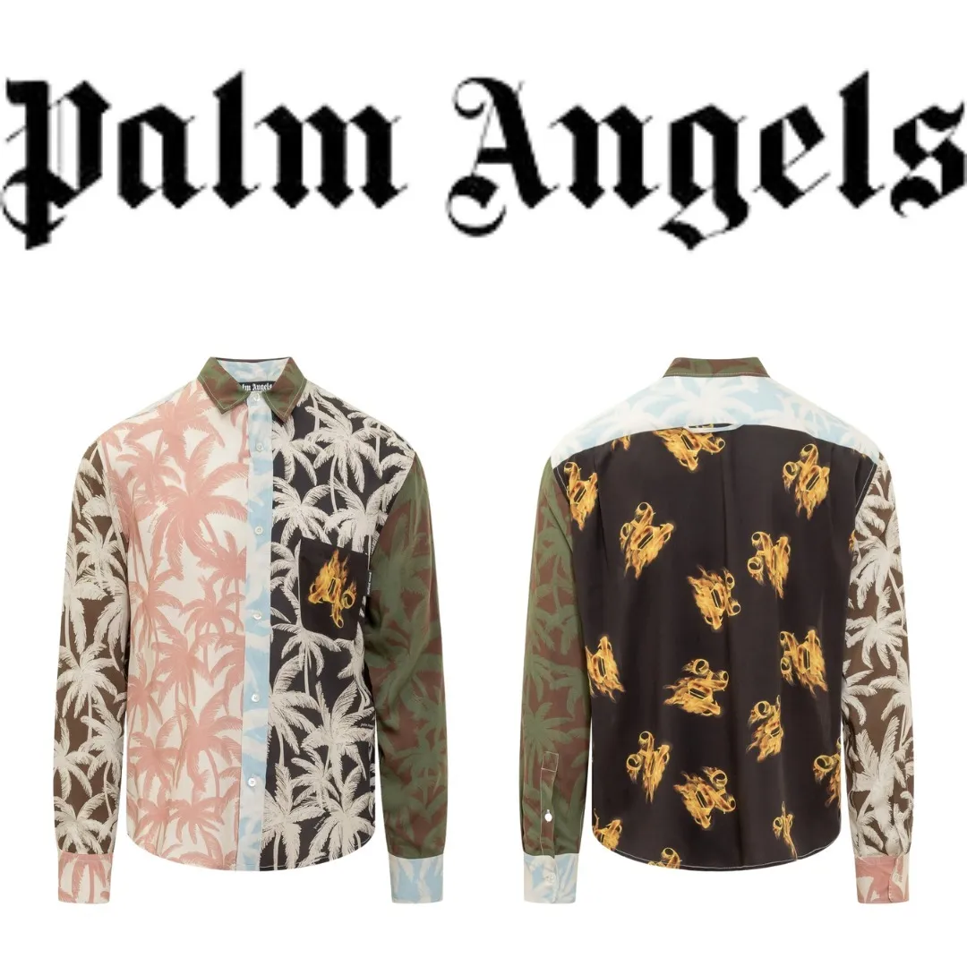 Palm Angels  |Monogram Street Style Long Sleeves Logo Shirts