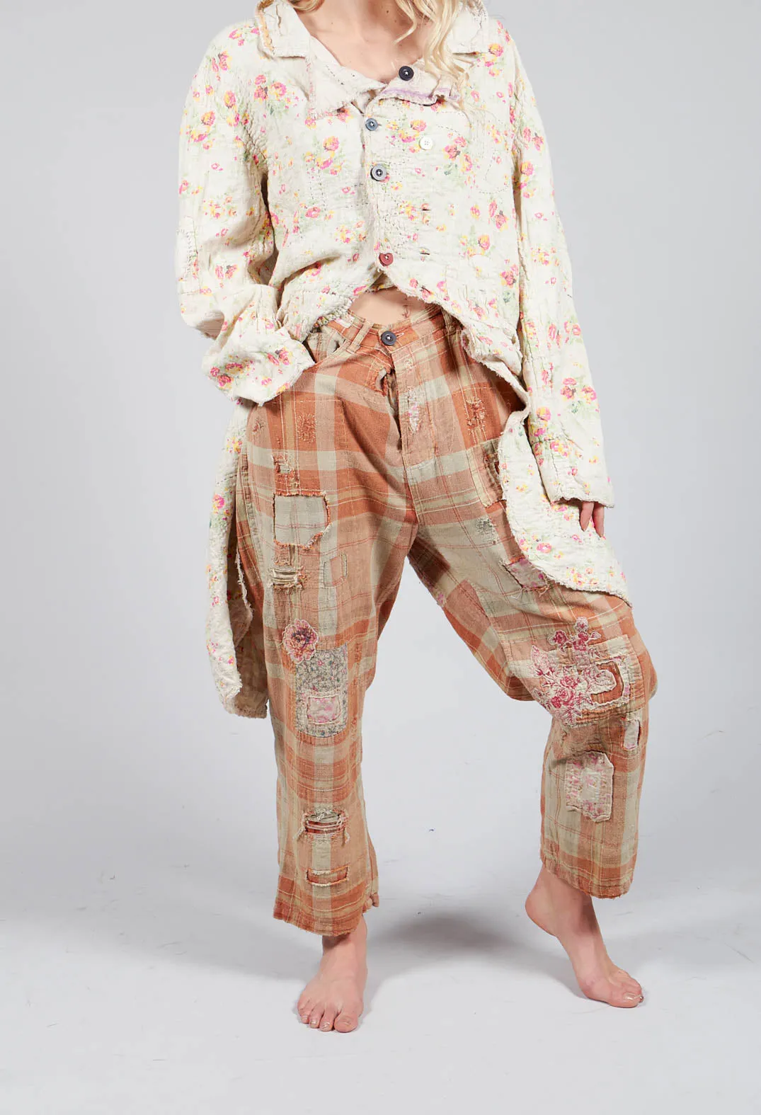 Patchwork Crossroads Pants in Carmel