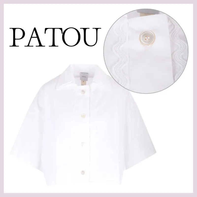 PATOU  |Casual Style Street Style Plain Cotton Short Sleeves