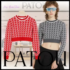 PATOU  |Crew Neck Casual Style Wool Long Sleeves Party Style