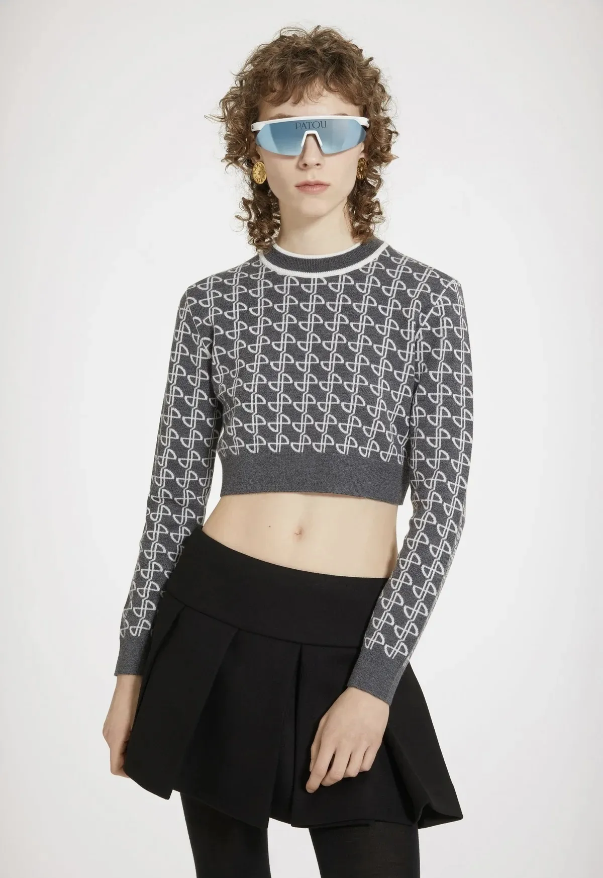 PATOU  |Crew Neck Casual Style Wool Long Sleeves Party Style