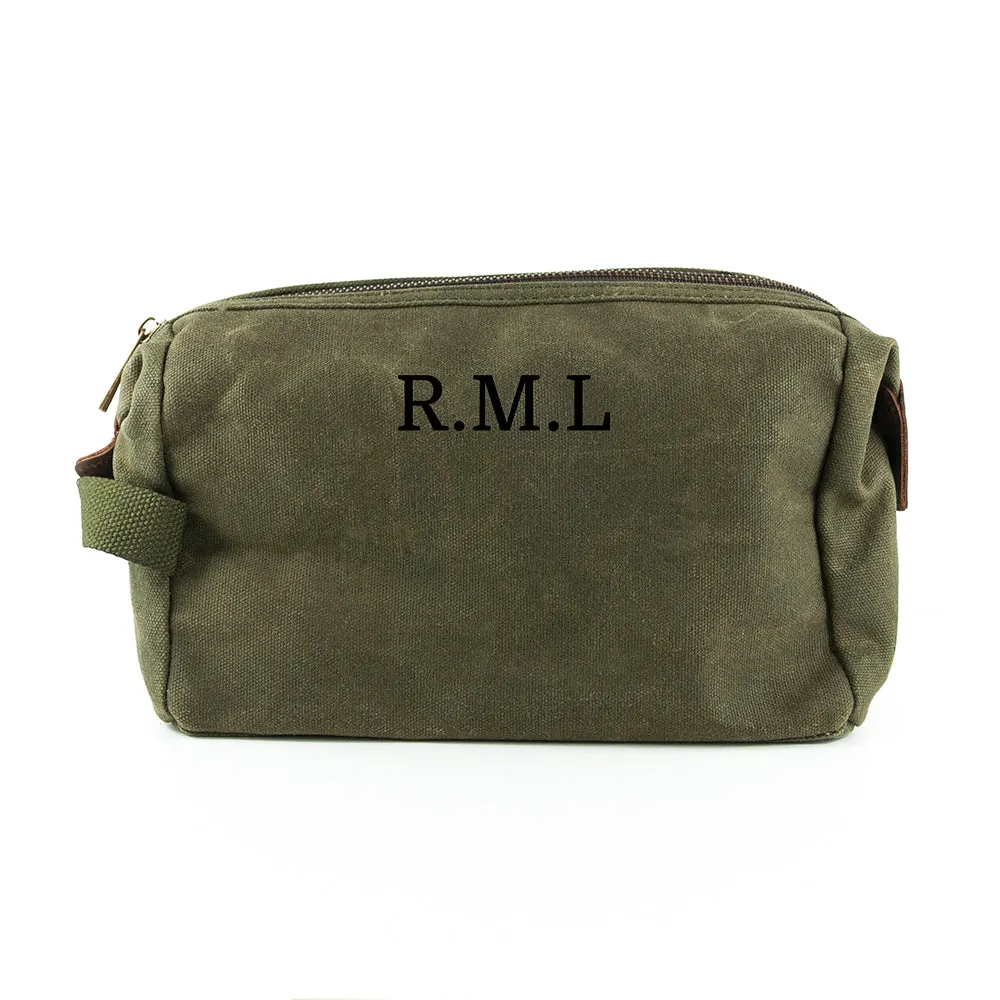 Personalised Men's Waxed Wash Bag