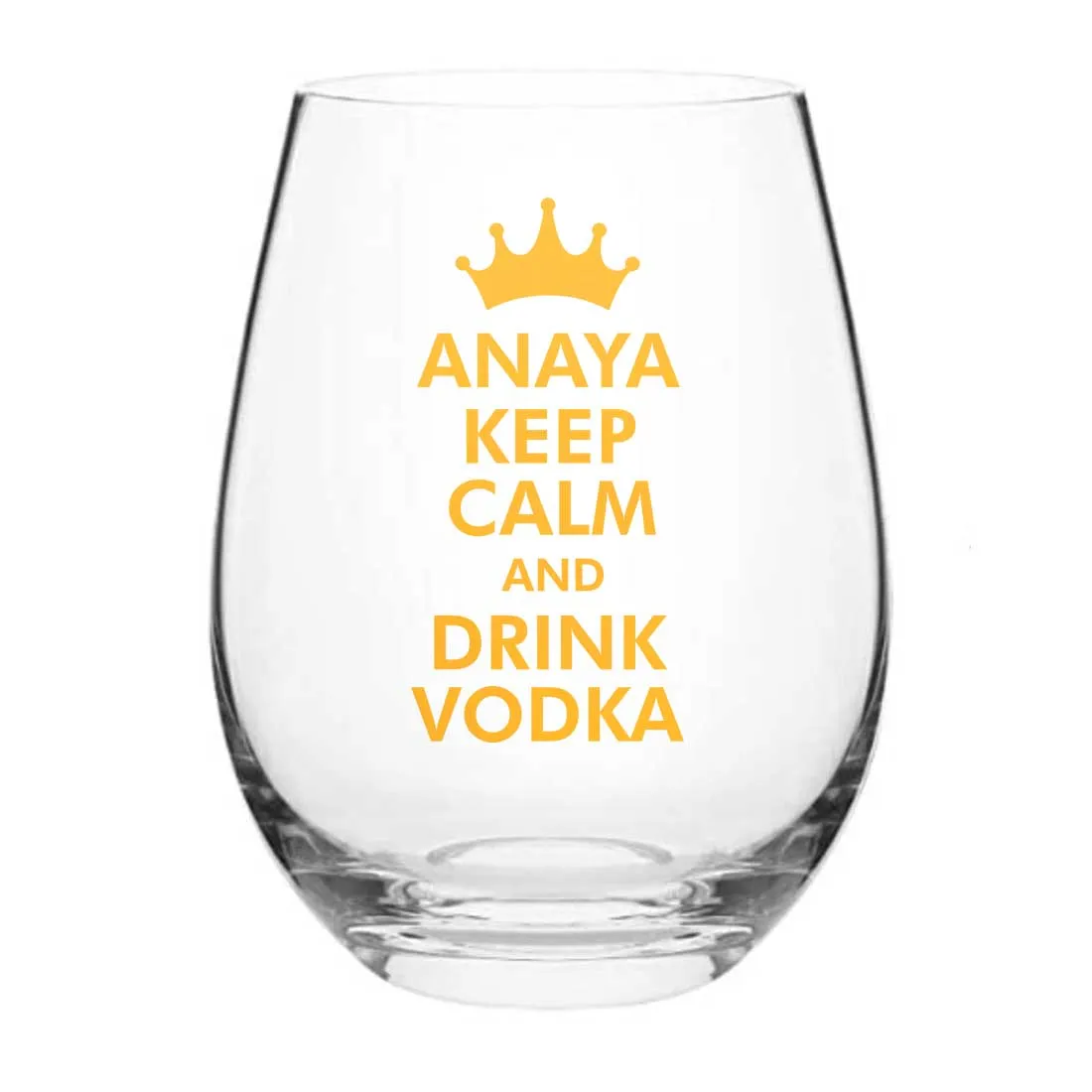 Personalized Modern Drinking Glasses Custom Stemless Vodka Glass With Name - Keep Calm