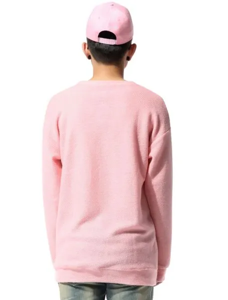 Pink Knitwear Crewneck Sweater for Men