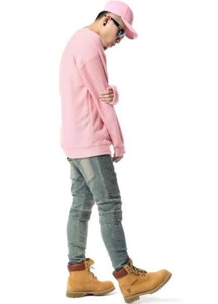 Pink Knitwear Crewneck Sweater for Men